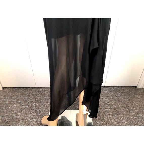 alyn paige black dress Alyn Paige Vintage Y2K Asymmetric Fringe Hem
