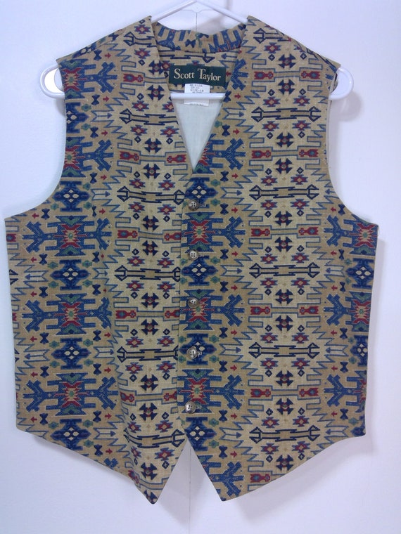 90s Vintage Aztec Indigenous Vest Scott Taylor USA