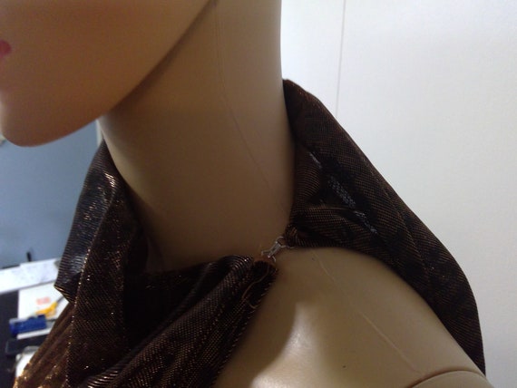 90's Vintage PROM Brown Ombre Lame Sparkle Metall… - image 4