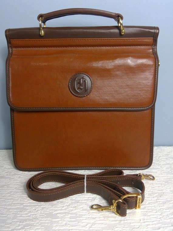 90s Vintage Charles-Hubert Paris Brown Leather Sat