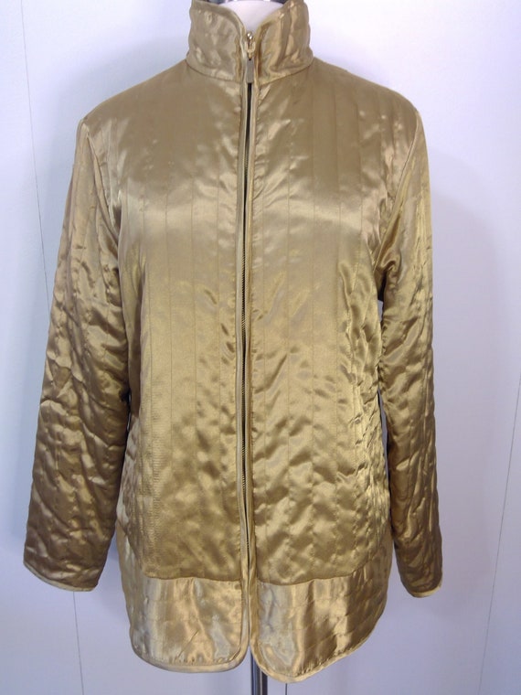 80's Vintage Quilted Gold Jacket by Jaclyn Smith G