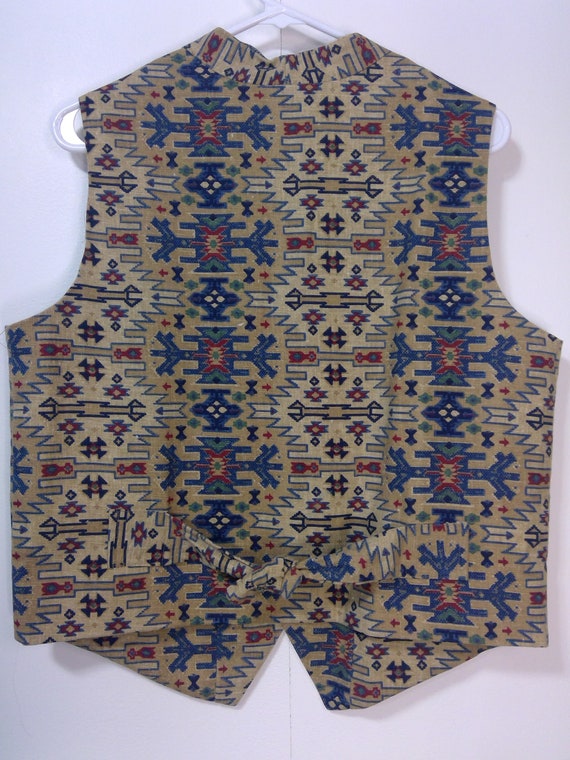 90s Vintage Aztec Indigenous Vest Scott Taylor US… - image 2