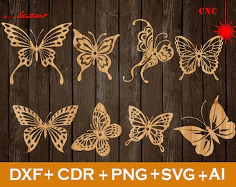8 gelaagde vlinders SVG-bundel | Vlinder SVG-bundel | Butterfly clipart gelaagde cut-bestanden voor Cricut Butterfly DXF bundel downloaden