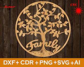 Stamboom laser cut file, Laser cut Pano Tree Lasercut DXF, Stamboom SVG laser cut, Laser cut Pano Tree Tree Patterns, Tree Hanging