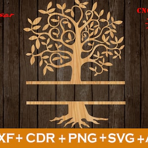 Olive Tree Svg, Laserowo wycinane Pano Tree Lasercut DXF, Split Tree Plotter, Wzory drzew, Drzewo Ścienne CDR, Plik CNC, Svg, Ai, Png, DXF