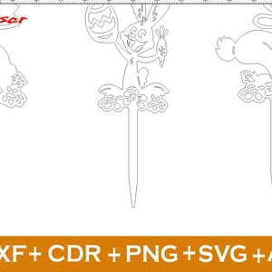 Set di 8 fantastici tagli laser di Pasqua, giardino di Pasqua in formato SVG, file in formato SVG CNC, Pasqua in formato SVG, ornamenti di Pasqua in formato SVG, file cnc vettoriale, coniglietto in legno tagliato al laser immagine 3