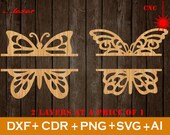 Butterfly SVG, Butterfly Split Name SVG, Butterfly SVG Bundle, Butterfly Clipart Layered Cut Files, Butterfly Dxf Bundle Download