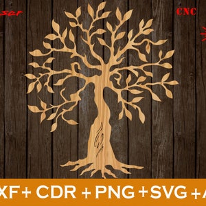 Lasergesneden pano, boom lasercut DXF, woondecoratie, boompatronen, boommuur hangend CDR, CNC-bestand, Svg, Ai, png, dxf, wandpanelen, gesneden sjablonen