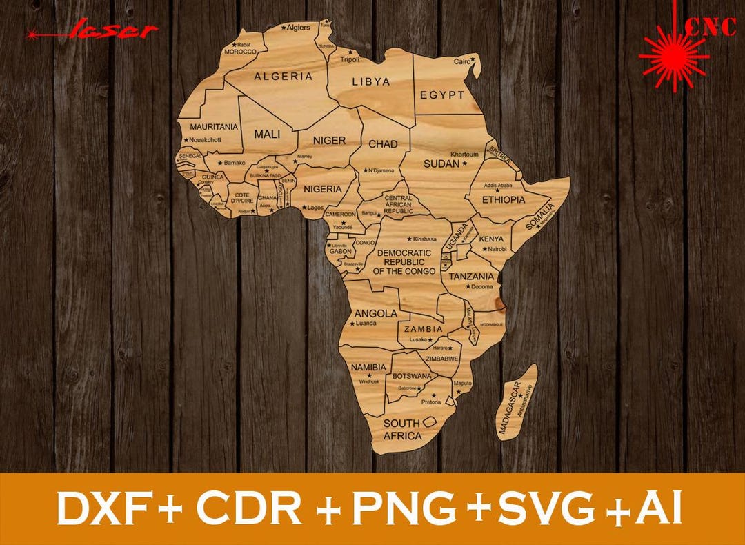 Africa SVG, Africa Map, Map of Africa With Countries and Capitals for ...