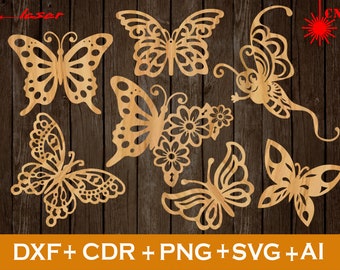Butterfly SVG, 7 Amazing Butterfly SVG Bundel, Butterfly SVG-bestand, Butterfly Svg Laser Cut Files voor Cricut, Butterfly Dxf Download