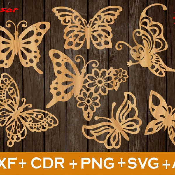 Butterfly SVG, 7 Amazing Butterfly SVG Bundle, Butterfly SVG file, Butterfly Svg Laser Cut Files for Cricut, Butterfly Dxf Download