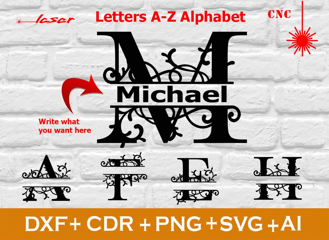 Cnc Router Lettering Cut Files Letters A-Z Alphabet Charm File CNC, Vector Cnc File, 26 Alphabet Laser ...