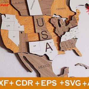 Layered World map 3D laser cut, Multilayered World Map file, file, 3d World Map for Cutting and engraving, Digital File DXF, SVG, EPS, CDr