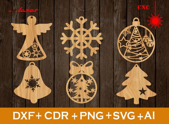 Download Christmas Ornament Svg Set Of 6 Christmas Tree Decoration Etsy