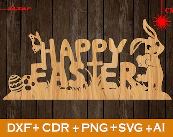 Easter Bunny Decor SVG, Laser Cut Sign (Digital Download)