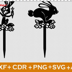 Set di 8 fantastici tagli laser di Pasqua, giardino di Pasqua in formato SVG, file in formato SVG CNC, Pasqua in formato SVG, ornamenti di Pasqua in formato SVG, file cnc vettoriale, coniglietto in legno tagliato al laser immagine 2