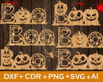 Floral Boo SVG, Halloween Laser Cut Files (Digital Download)