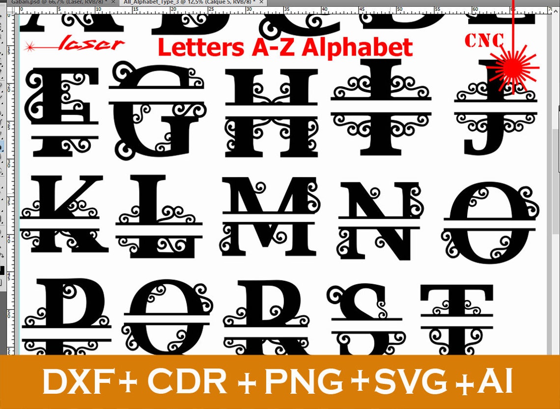 Letters A-Z Alphabet Charm File CNC Vector Cnc File 26 - Etsy