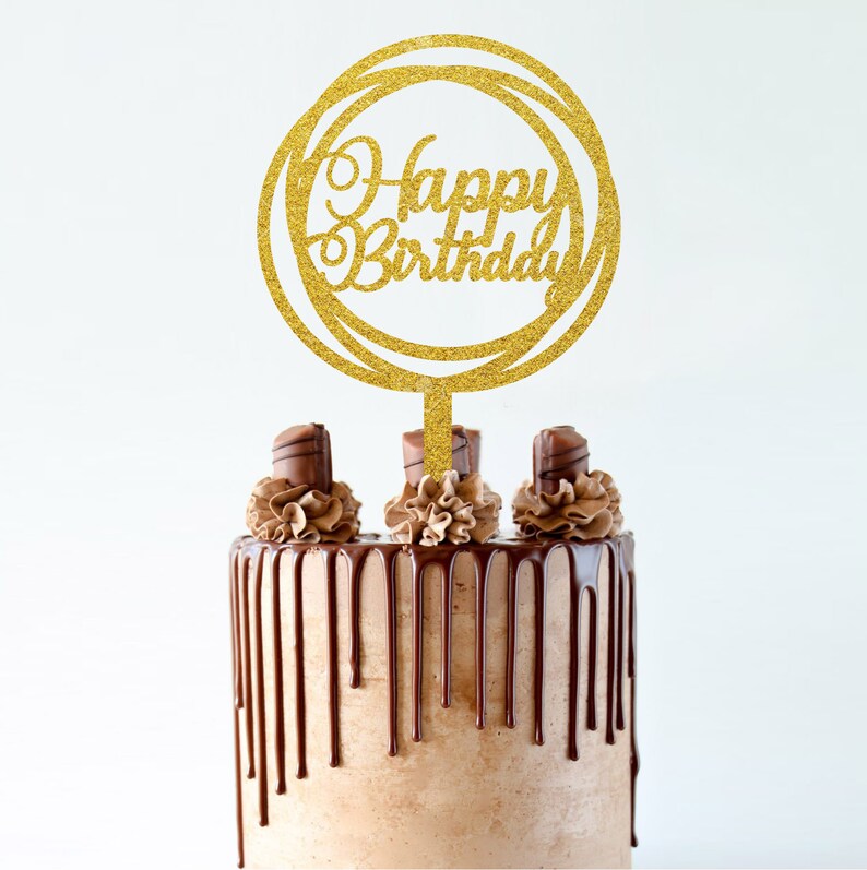 Laser cut Birthday cake topper Birthday vector Svg Happy ...