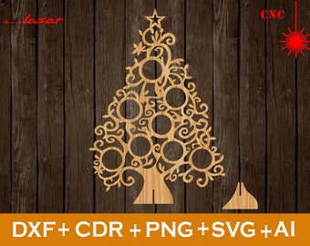 Christmas Tree Decoration file CNC, vector template for cut cnc, Vector cnc file,laser cut file deco,laser file decor,christmas ornament svg