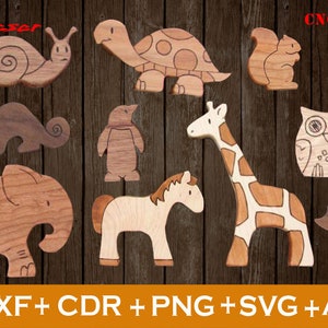 Set von 10 Holzspielzeug Vektor für CNC, CDR, CNC Datei, svg, Ai, Png, Dxf, Wall Panels, Cut Templates