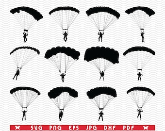 Parachute #1 SVG Png Parachute Cut Files For Silhouette Parachute Clipart Vector Dxf Eps Parachute Files for Cricut Parachuting Svg