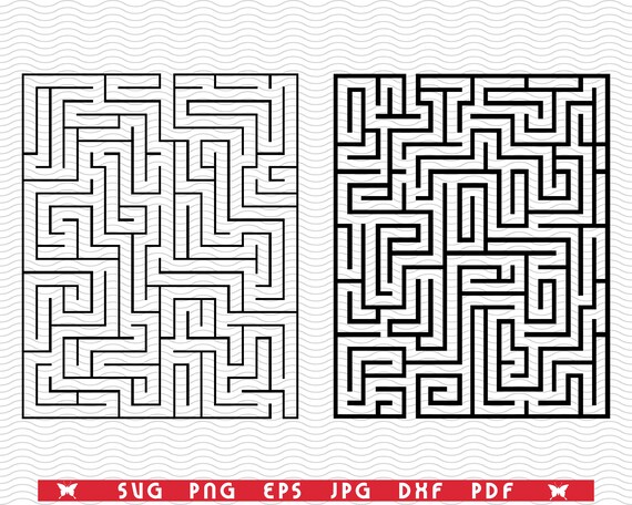Two Rectangular Mazes SVG Silhouettes Digital Clipart Files - Etsy