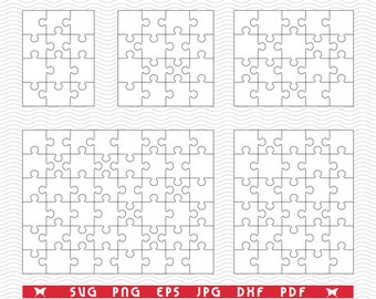 SVG White Puzzles, Separate Pieces digital clipart, Files eps, jpg, White  Puzzles Design vector, Instant download svg, png, dxf for Cricut