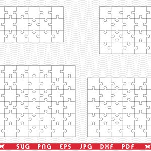 SVG  White Puzzles, Separate Pieces digital clipart, Files eps, jpg, Puzzles Design vector, Instant download svg, png, dxf for Cricut