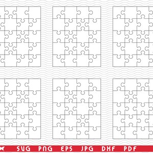 SVG White Puzzles, Separate pieces,Pattern digital clipart, Files eps, jpg, Puzzles Design vector, Instant download svg, png, dxf for Cricut