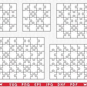 SVG Weiß Puzzles, Einzelteil, digitale Clipart, Dateien eps, jpg, SVG Puzzles Design vektor, Sofortiger Download svg, png, dxf für Cricut