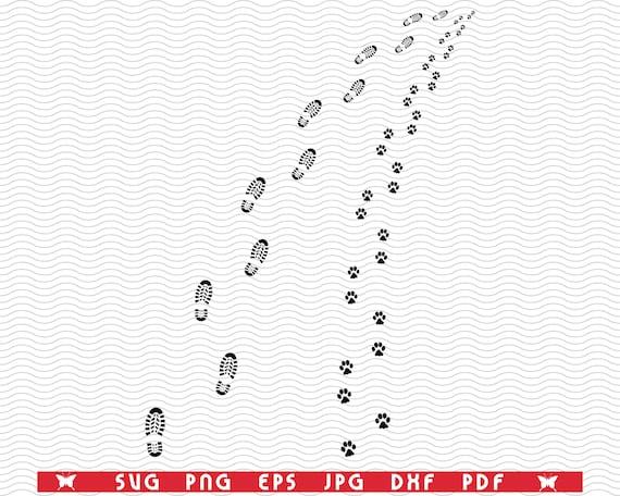 Download Svg Footprints Man And Dog Digital Clipart Files Eps Jpg Etsy PSD Mockup Templates