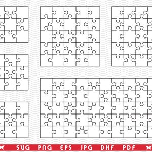 SVG Weiß Puzzles, Puzzle, Einzelteil, Digitale Clipart, Dateien eps, jpg, Puzzle Design Vektor, Sofortiger Download svg, png, dxf für Cricut