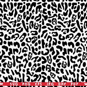 SVG Leopard Leather, Seamless Pattern digital clipart, Files eps, jpg, Leopard Skin Design vector, Instant download svg, png, dxf for Cricut