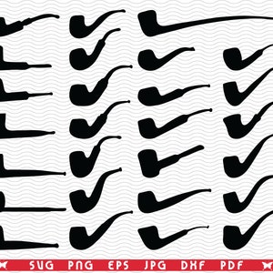 SVG Tobacco pipes, Black isolated Silhouettes,Digital clipart, Files eps, jpg,Pipes Design vector, Instant download svg, png, dxf for Cricut