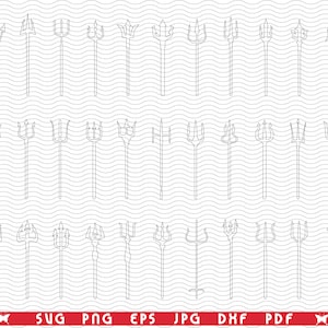 SVG Tridents, Isolated Black silhouette digital clipart, Files eps, jpg, Tridents design vector, Instant download svg, png, dxf for Cricut