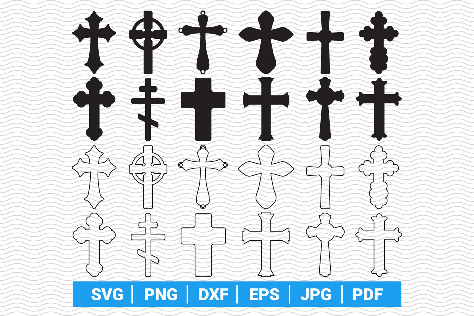 Vector File Crosses Crosses Black Silhouettes SVG for Cricut, Silhouette, Inkspace ...