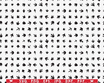 SVG Dinosaurs Footprints, Seamless pattern digital clipart, Files eps, jpg,Dinosaurs Design vector,Instant download svg, png, dxf for Cricut