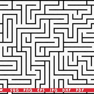 SVG  Maze, Black rectangle pattern digital clipart, Files eps, jpg, Maze Design vector, Instant download svg, png, dxf for Cricut
