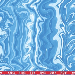 May include: Abstract digital art with a swirling marble effect in shades of blue and white. The design features flowing, organic shapes and a textured appearance. The bottom of the image has a red banner with file type abbreviations.