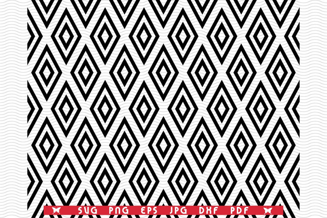 SVG Seamless Mosaic Pattern, Black White Digital Clipart, Files Eps ...