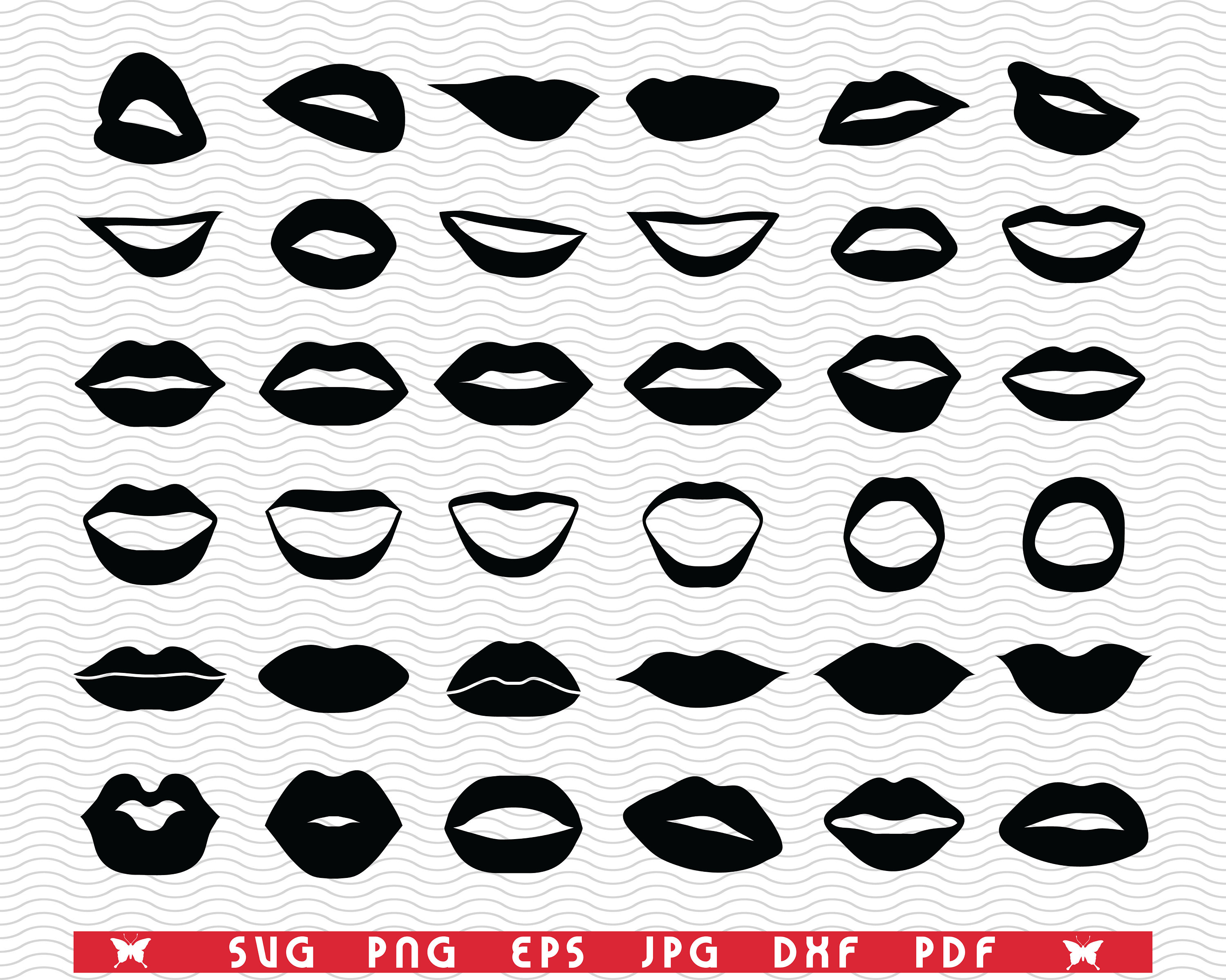 Zip Your Lips Clipart Icons