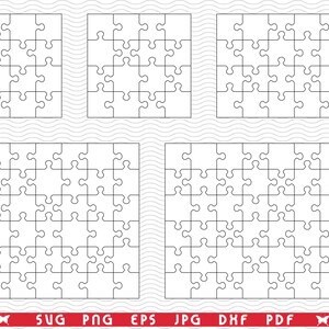 SVG White Puzzles, Separate Pieces digital clipart, Files eps, jpg, White  Puzzles Design vector, Instant download svg, png, dxf for Cricut