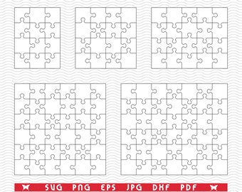 SVG White Puzzles, Separate Pieces digital clipart, Files eps, jpg, White  Puzzles Design vector, Instant download svg, png, dxf for Cricut