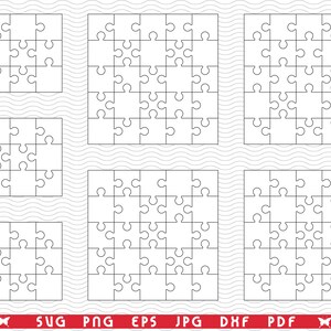 SVG  Puzzles, Separate Piece, Digital clipart, Files eps, jpg, Puzzles Design vector, Instant download  svg, png, dxf  for Cricut