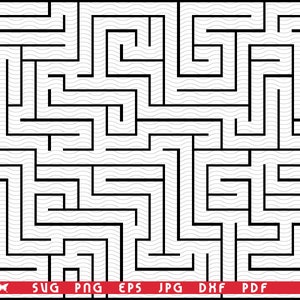 SVG  Maze, Black rectangle pattern digital clipart, Files eps, jpg, Maze Design vector, Instant download svg, png, dxf for Cricut