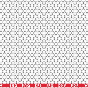 SVG Black Hexagons, Seamless Pattern digital clipart, Files eps, jpg, Hexagons Design vector, Instant download svg, png, dxf for Cricut