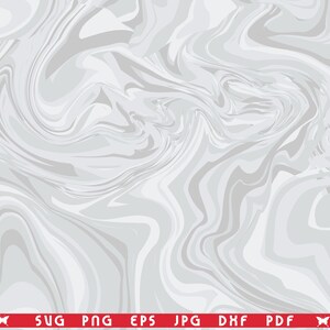 May include: Abstract digital art with a marbled effect in shades of gray and white. The design features swirling patterns and a fluid, organic aesthetic. The bottom of the image has a red banner with file type abbreviations.