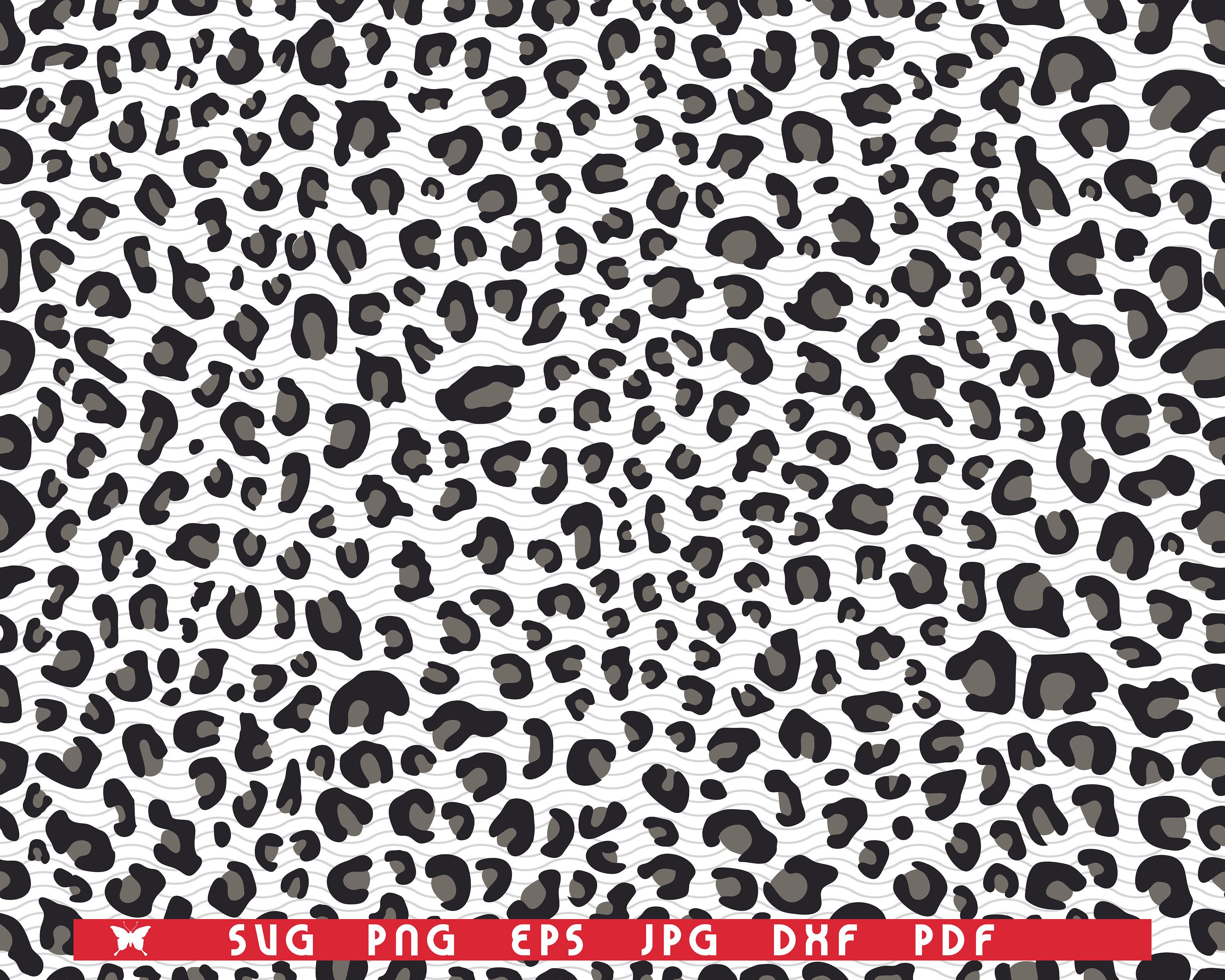 SVG Leopard Skin, Seamless Pattern Digital Clipart, Files Eps, Jpg
