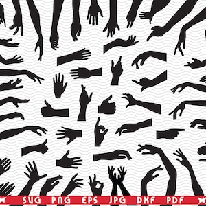 SVG Hands, Handshake, Black silhouette, Digital clipart, Files eps, jpg, SVG Hands Design vector, Instant download svg, png, dxf for Cricut